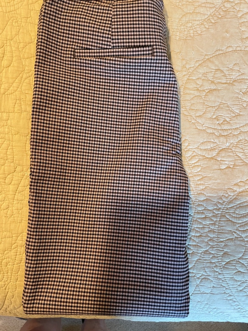 Massimo Fabbro Tailored Houndstooth pant in Black & Cream and brown